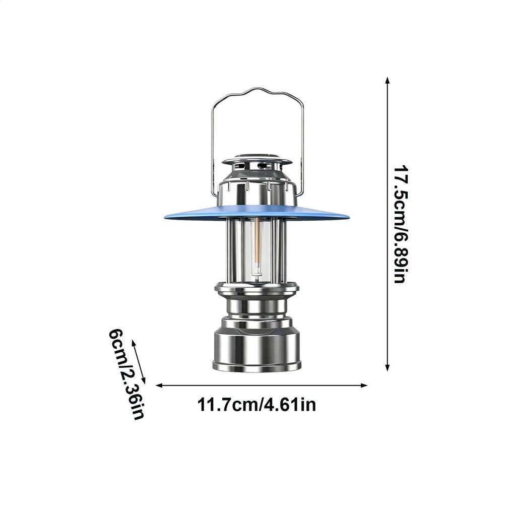 LED Lantern Rechargeable LED Stepless Dimming Vintage Waterproof Outdoor USB Rechargeable Lights For Outdoor Hiking Night