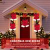 Large 3D Red Velvet Christmas Bow With White Fur Trim  Xmas Tree Decoration Pendant Hanging Ornaments New Year 2026 Home Decor