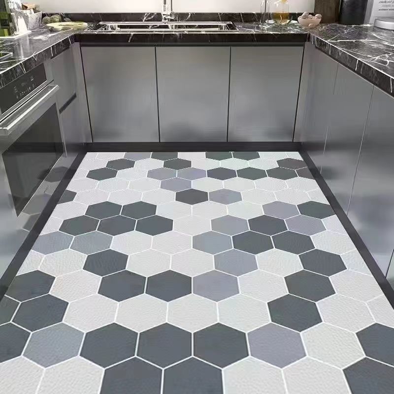 Kitchen Non-slip PVC Large Area Rug Dirt-resistant Waterproof Soft Rugs Living Room Carpet Balcony Oil-proof Carpets Foot Mat