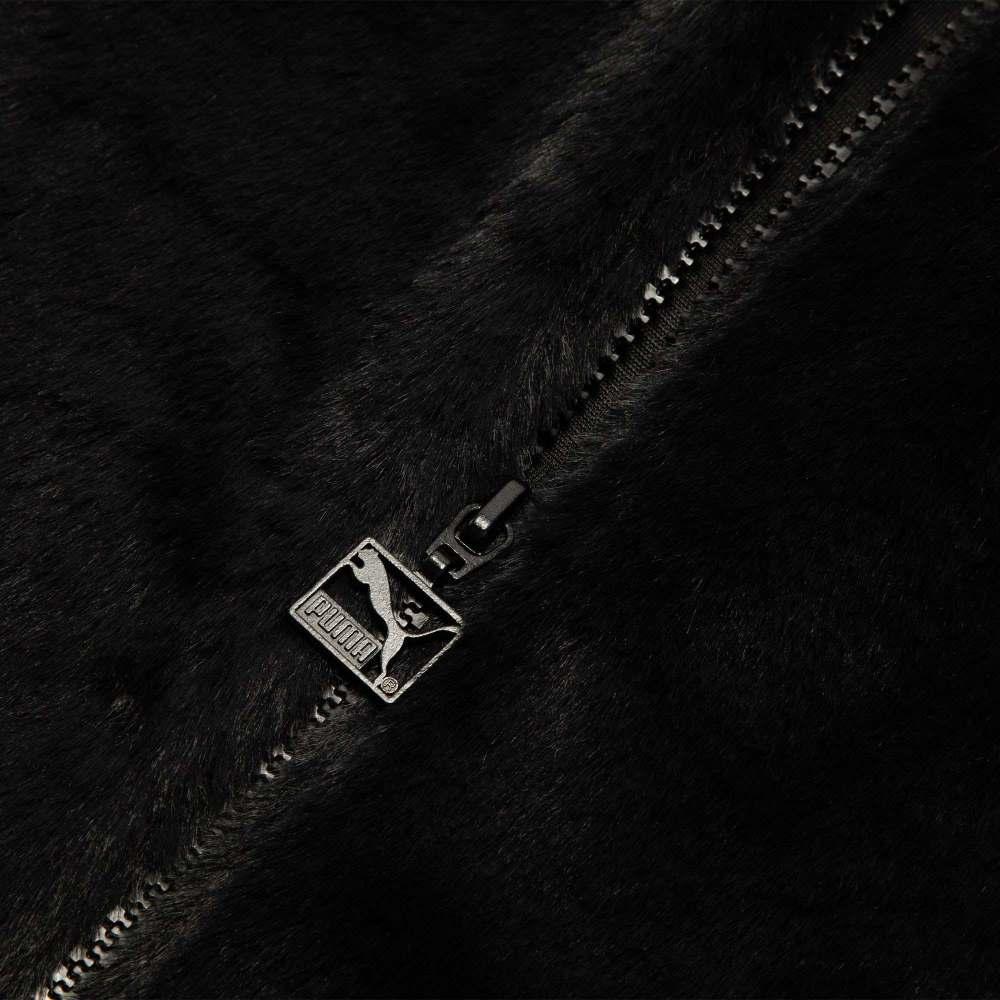 Puma Classic Faux Fur Jacket With Embroidered Logo Women Jackets Black 537585-01