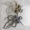 Imitation Pearl Bowknot Keychain Pendant Women Backpack Handbag Charm Lovely Heart Hanging Decoration Bag Phone Pendant