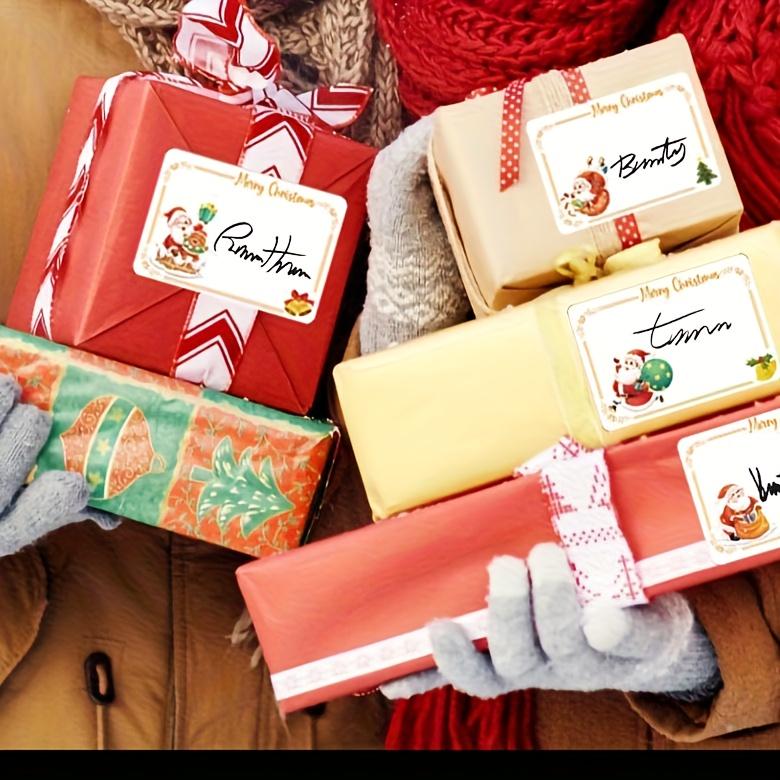 120 Stück Festliche Weihnachtsgeschenkanhänger - Wiederverwendbare Papieretiketten mit Santa-, Schneemann- & Baum-Designs, Weihnachtsdekorationen