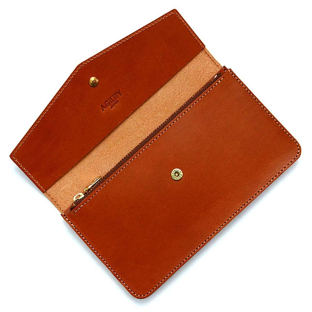 AGILITY affa "Milan" Lange Geldbörse, Schlicht, Flach, Schlank, Leder, Klappe, Italienisches Leder