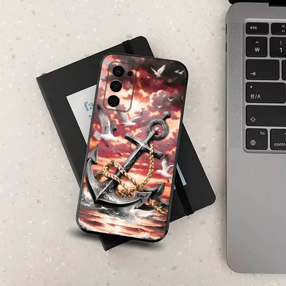 

Ship Wheel Ocean Anchor For Samsung Galaxy A73,J7,22,Note,72,41,31,8,9,52,71,53,32,Soft Black Silicone Cover Case SamsungA71 5G