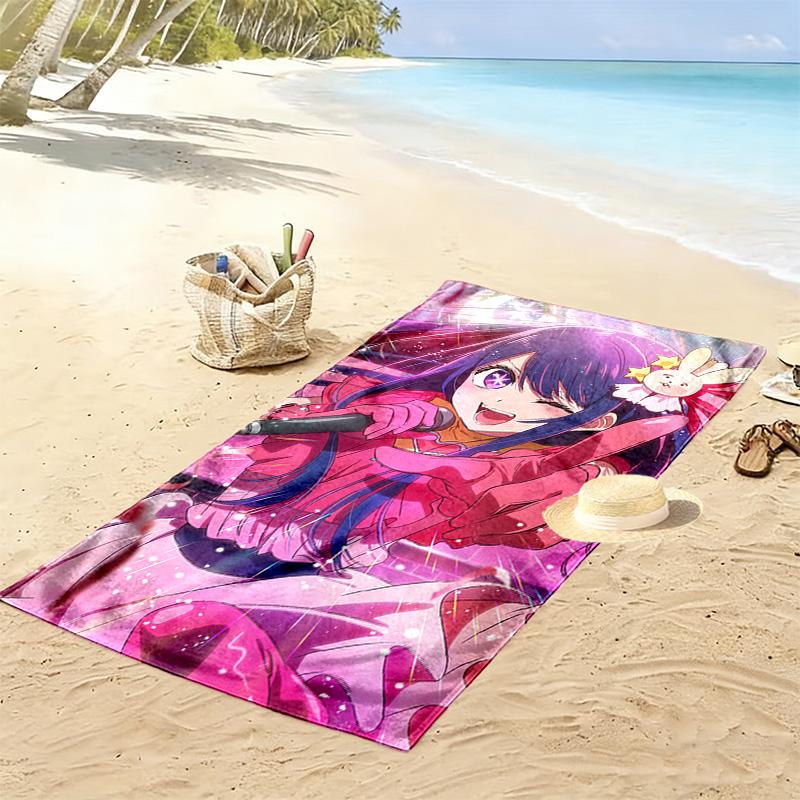 Ai Hoshino 2D Flat Print Beach Towel, Large Soft Quick Dry Towel for Beach Camping Swimming.NSTJ0928363