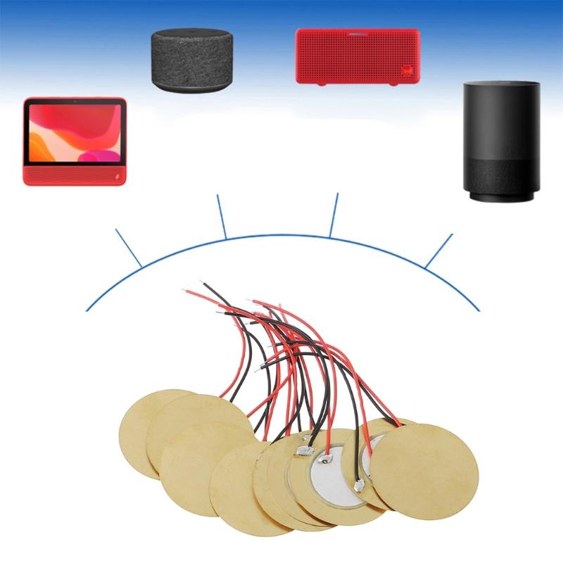 10pcs 12mm Copper Plate Piezo Buzzer Piezoelectric Ceramic Copper Buzzer Welding Wires for DIY Pressure Sensor Speaker