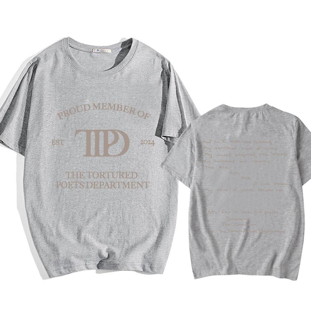 Album The Tortured Poets Department TTPD T-shirts Short Sleeve Cotton Comfortable Tee-shirt Casual Summer Men Women Tshirts Tees