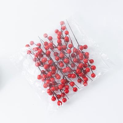 10 Piezas Rama de Bayas Rojas DIY Realista Reutilizable Colgante para Árbol de Navidad Corona Escarchada Decoración Bayas de Acebo Artificiales