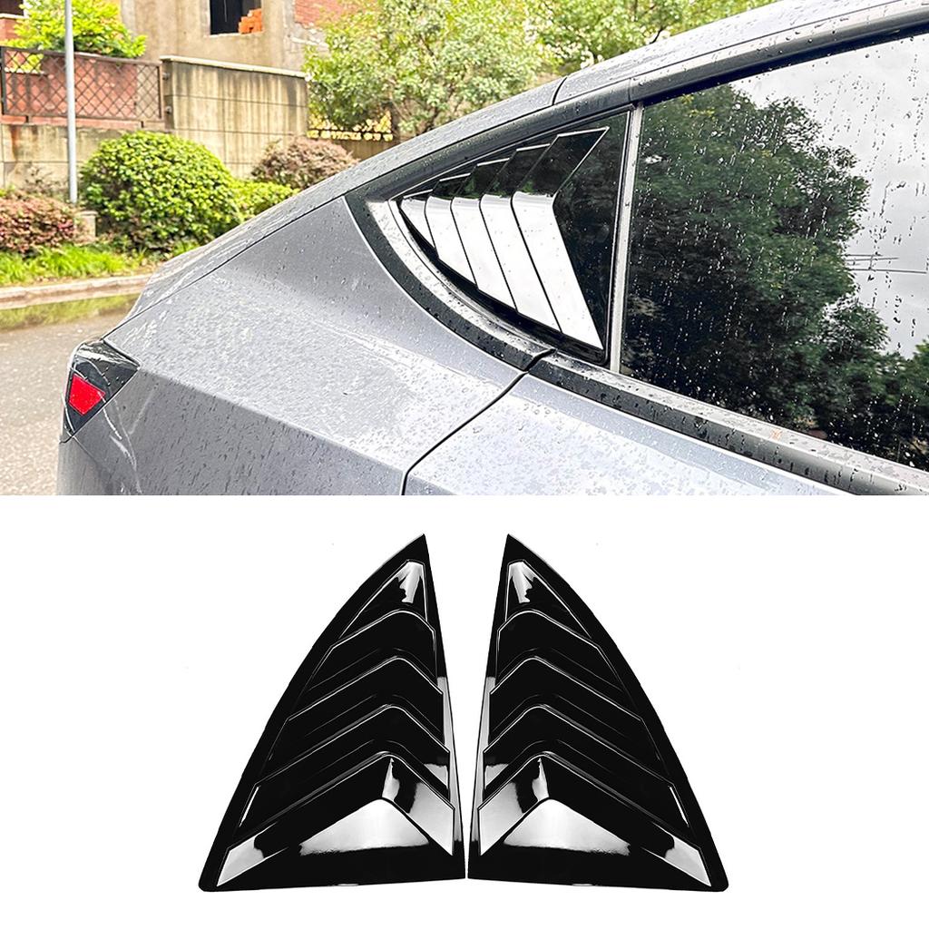 Rear Triangle Window Shutters Triangle Sunshade Modified Patch Shark Gill For Tesla Model Y 2019-2024