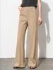 Women's French Double-Waist Straight-Leg Trousers: Hip-Covering, Slightly Flared, Wide-Leg, Casual Suit Pants with Excellent Drape
