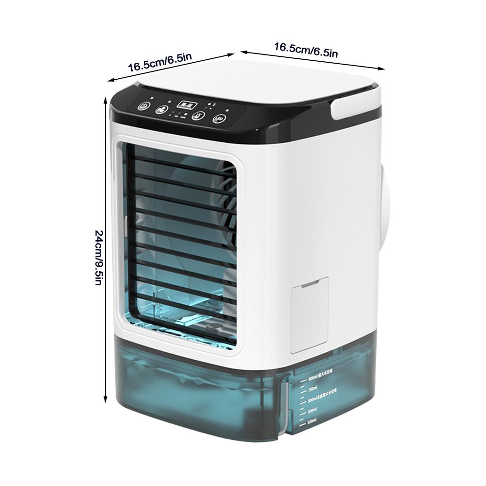 Mini Fan Portable Air Conditioner 12W Mist Water Spray Fan with 900mL Water Tank and Colourful Night Light for Summer Home Room