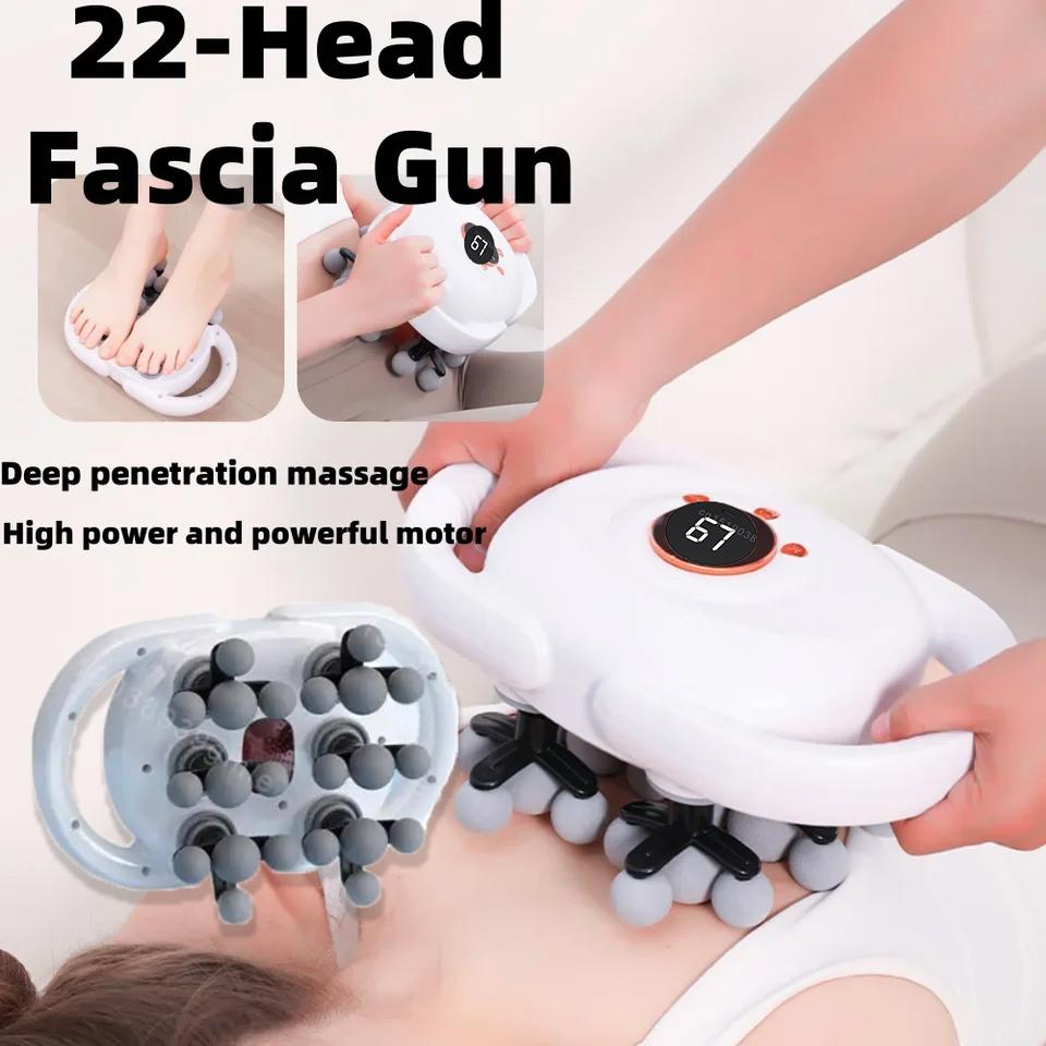 12/22-Head Fascia Gun Massage Massager Gun High-Frequency Vibration Neck Shoulder Leg Back Waist Body Muscle Masajeador Machine