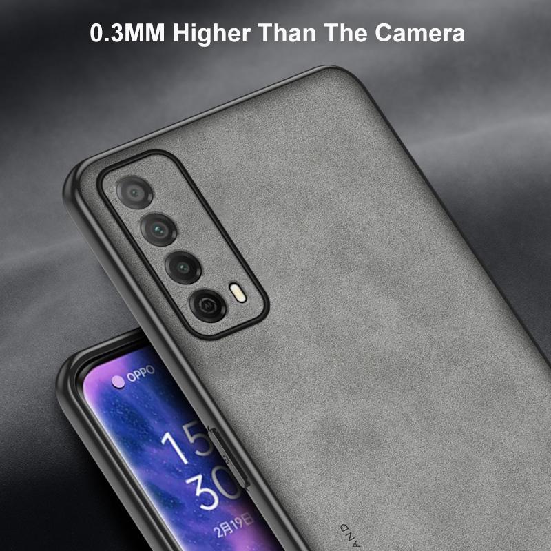 Luxury PU Leather Case For Huawei Y7A P Smart 2021 Back Cover Business Matte Silicone Shockproof Full Protection Phone Case