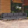 Day and Night - Day and Night Garden Furniture 4 Pieces with Solid Pine Wood Cushions