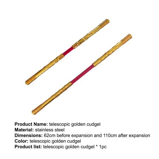 Monkey Wushu Sticks Automatisch dehnbarer, rostfreier Monkey King Bo-Stab aus Edelstahl für malerische Orte, Tempelmesse