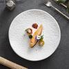 Creative Irregular Stone Pattern Ceramic Insulation Plate Pure White Dessert Plate Snack Plate Sushi Plates Specialty Tableware