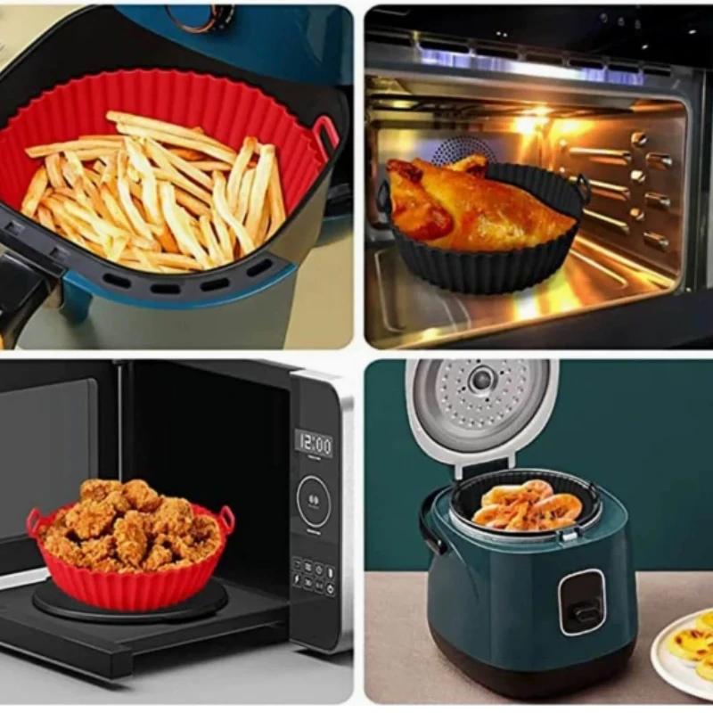 1PC of 17cm Air fryer silicone baking tray reusable food grade silicone air fryer liner non stick air fryer accessories