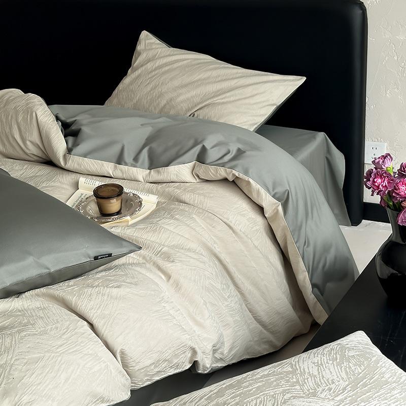 100 High-Grade Pure Cotton Four-Piece Set, Class A Maternal And Infant Grade Cotton Jacquard Quilt Set, Light Luxury Bedding Set
