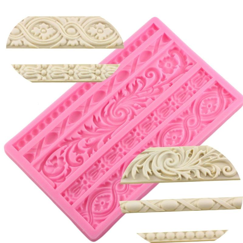 DIY Baroque Relief Border Cake Mold Silicone Cake Decorating Fondant Tools Chocolate Candy Mold Cake Decorating Fondant Tools