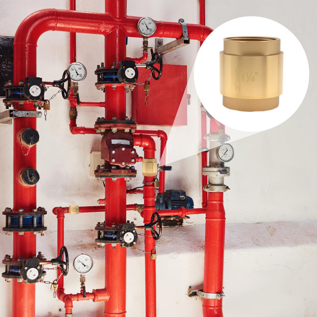 2PCS 3/4 NPT Thread Spring Check Valve, Brass Non Return One Way Horizontal Check Valve Vertical Inline Water Check Valve For Well Pump Tank Backflow Prevention - View #9