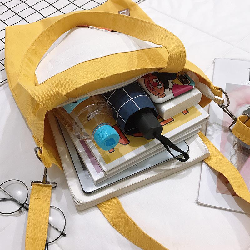 New canvas bag student shoulder bag college style shopping bag canvas bag women's shoulder bag