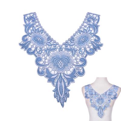 1PC Lace Embroidered Floral Neckline Neck Collar Trim Clothes Sewing Applique