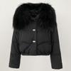 OFTBUY Winter Jacket Women Big Real Raccoon Fur Collar Natural Thick Warm Duck Down Coat Short Outerwear Streetwear Loose Casual