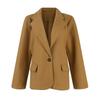 Damejakker Casual jakke Lapel Neck Langermet ensfarget frakk for kvinner