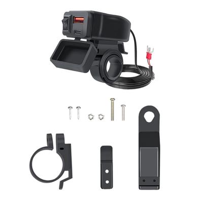 60W Motorcycle Handlebar Phone Chargers Quick Charge Supports PD & QC3.0 Protocols Suitable for Most Smartphones Tablets