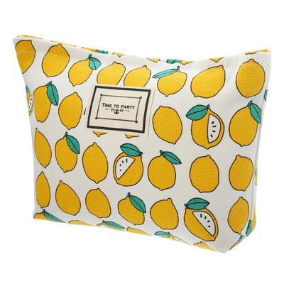 VOCOSTE Canvas Cosmetic Large Capacity Makeup Pouch for Coin and Yellow Pouch, Women, Purse, Foundation, Lipstick, Brushes,