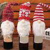 Santa Face Knitted Bottle Toppers Holiday Homes Decors For Christmas Dining Table Centerpieces And Kids Friendly