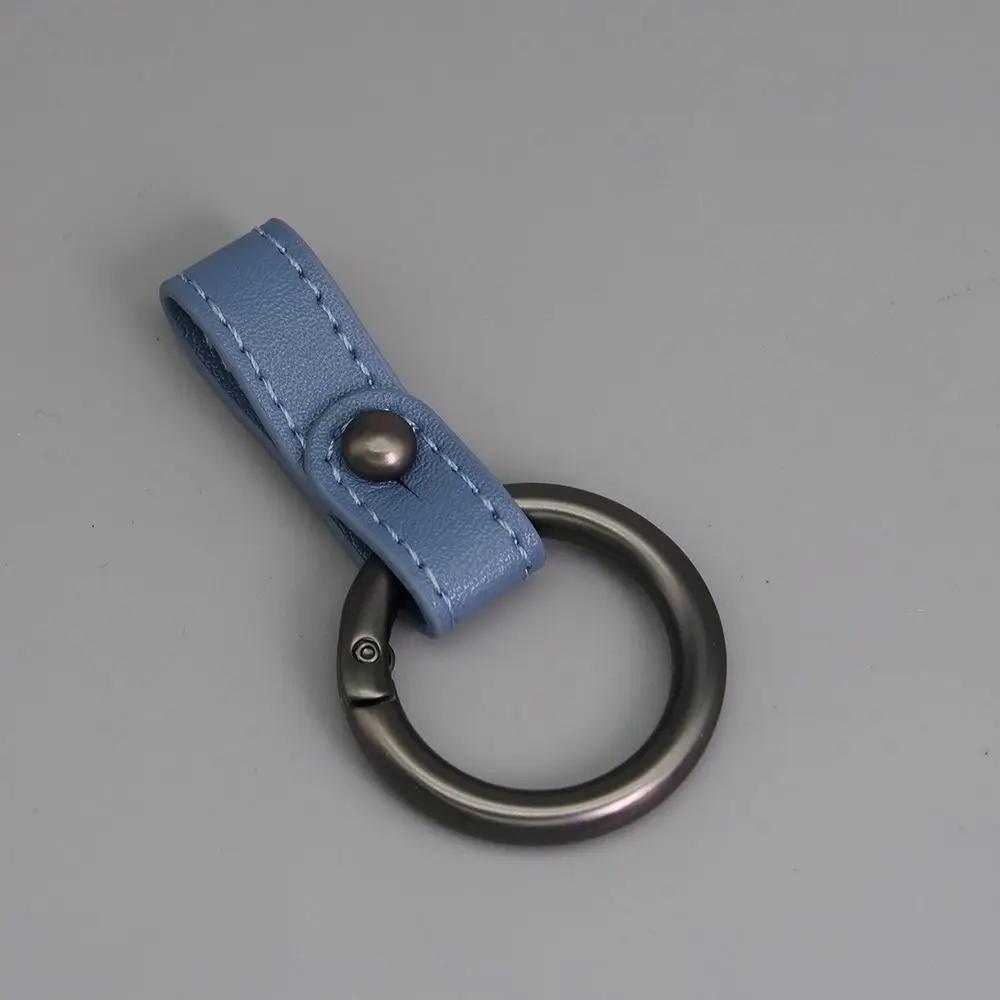 PU Leather Key Rings Zinc Alloy Ring Super Lightweight Cowhide Keychain Multi-purpose Man Car Keychain Outdoor Tool