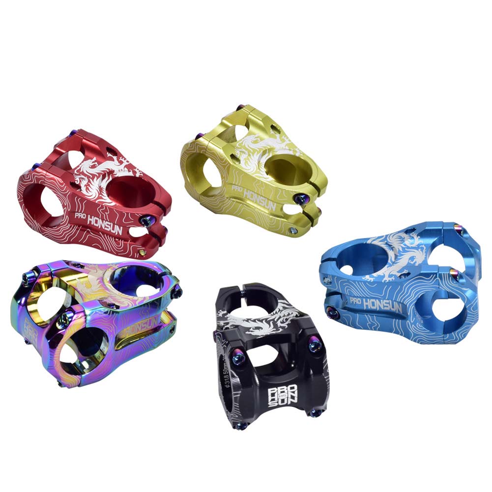 Attacco Manubrio MTB Colorato Lega CNC 31.8*45mm 0 Gradi Corto Attacco Manubrio Bicicletta Componenti Bicicletta