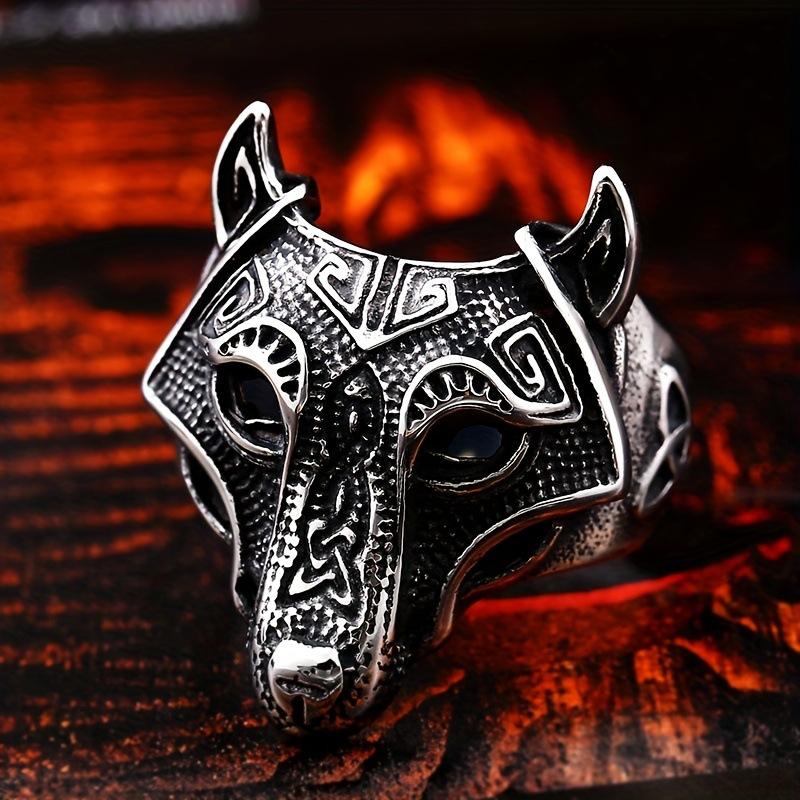 New Jewelry Wolf Head Ring Men's Trendy Hip-hop Domineering Trendy Jewelry Single Ring