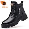 Lace-Up Motorcycle Boots Designer Fashion Ankle Boots New Warm Winter Men's High Top Casual Shoes Classic Male Walking Boots