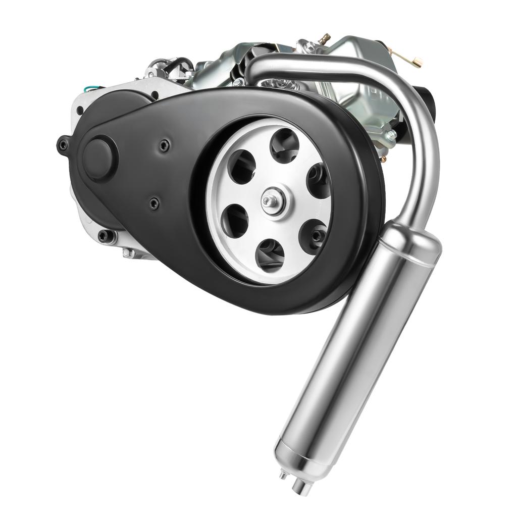 100cc Bicycle Motor Kit 4-Stroke Bicycle Gasoline Engine Motor Kit with Double Belt Drive & Air-Cooling, Bike Engine Kit