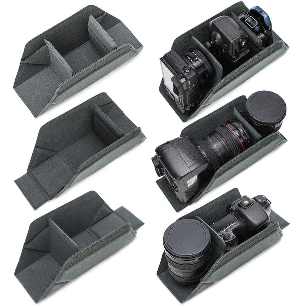 Adjustable Interior Camera Organizer Cube Soft Lining Collapsible Structure Anti Shock Protection for SLR Gear