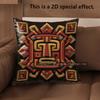 2D Aztec Sun God Print Throw Pillow Covers Pattern Cushion Cover Suitable For Sofa Bedroom Car Pillow Cover