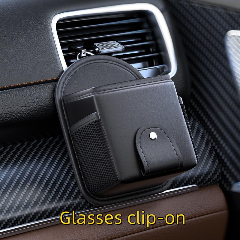 Car Air Vent Storage Bag, Car Phone Charger Power Bank ID Card Holder, Double-layer Storage Bag, Glasses Case Storage Bag