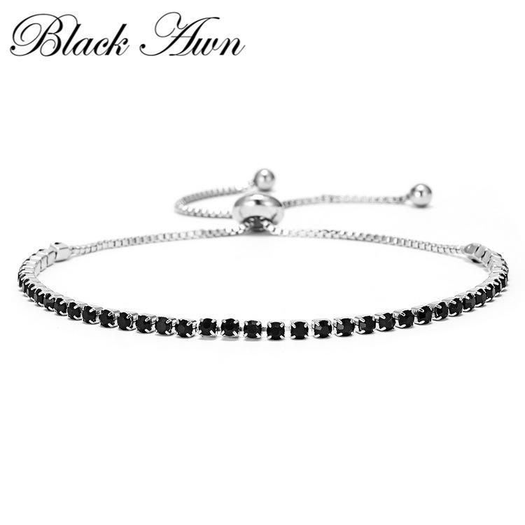 

Черный браслет Awn Lucky Crystal Glass Stone со змеиной костью
