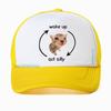 Funny Wake Up Act Silly Cat Print Graphic Baseball Cap Hip Hop Summer Mesh Breathable Trucker Hat Casual Fashion