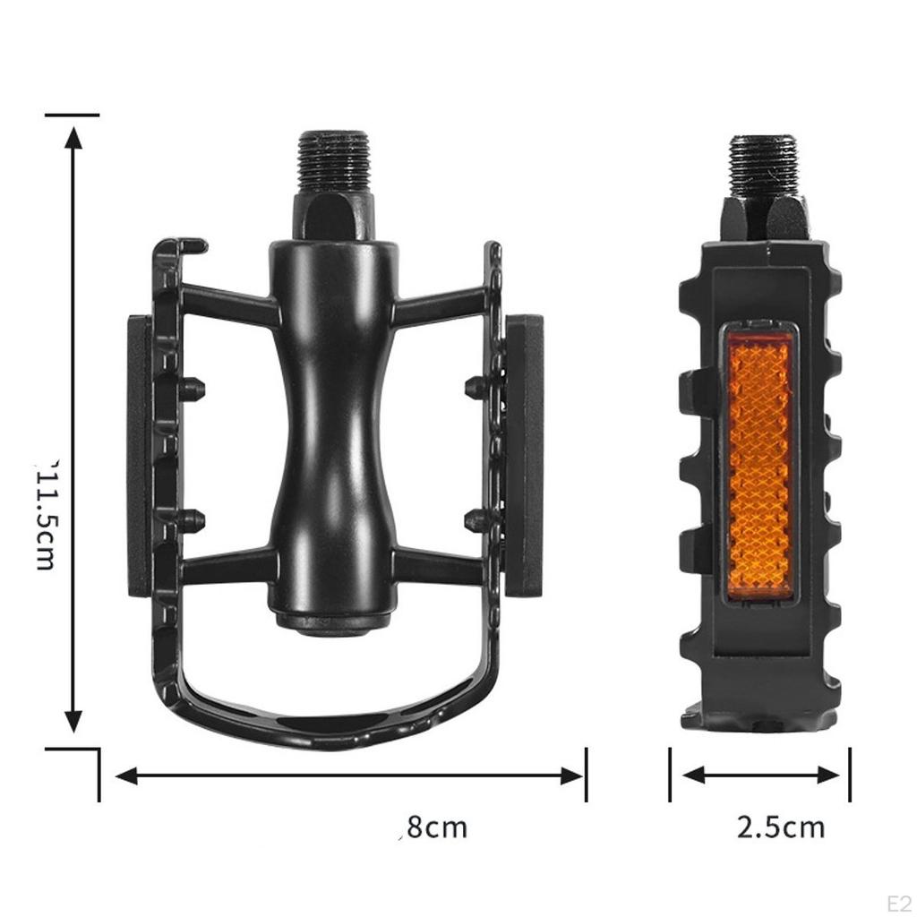 Bicycle Platform Pedals Flat Bike Non Slip 9/16" Adapters Cycling Accessories Lightweight