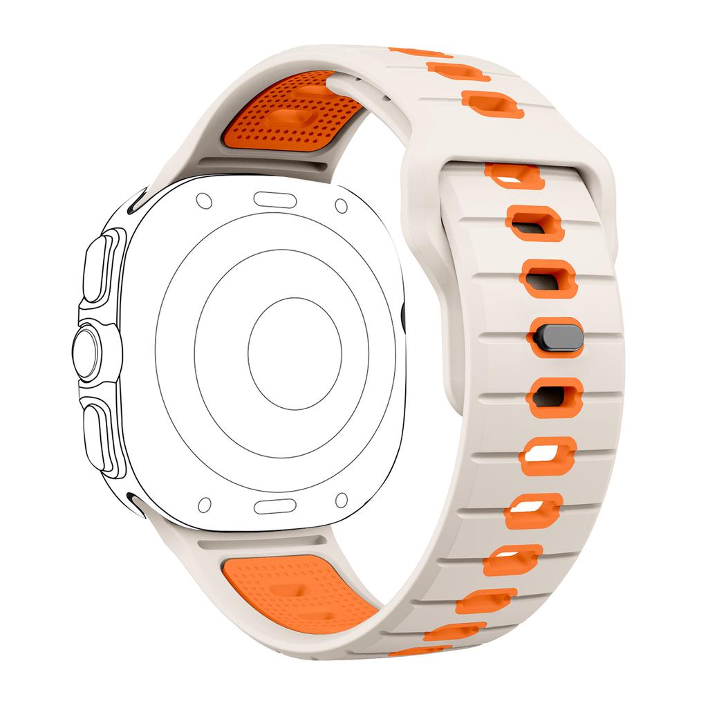 Silicone Strap with Horizontal Stripes for Galaxy Watch 7 Ultra sports strap breathable and comfortable Watch Band