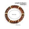 KunJoe 10 Colors Vintage Stackable Leopard Resin Acrylic Bracelets for Women Bohemian Round Tube Beaded Elastic Bangle Bracelet