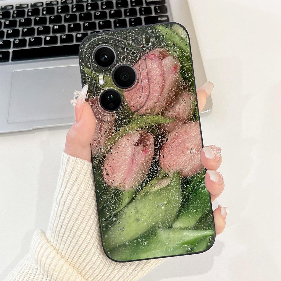 For Honor 400 Pro Honor400 Beautiful Bow Rose Painting Phone Case For Honor 400 400Pro 5G Soft Silicone Cases