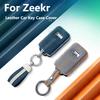 Leather Car Key Case Cover For Zeekr 9X 001 Key Fob Cover Protective Shell Key Buckle Interior Decoration Accessories