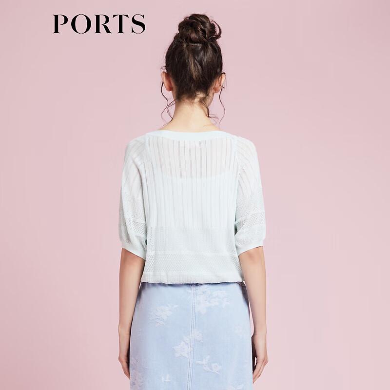 Ports Women's Sweet Round Neck Long Sleeve Top