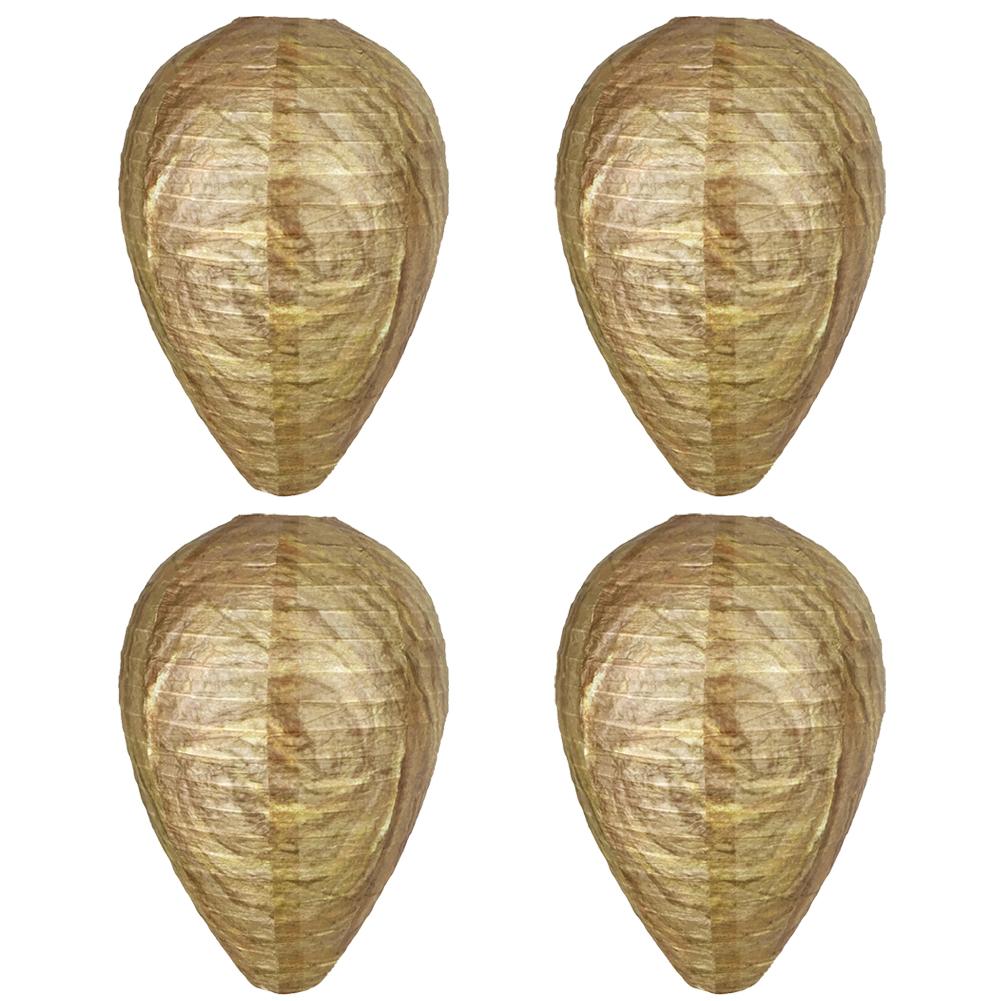 

4Pcs Wasp Deterrent Lantern 28x22cm Wasp Nest Decoy Wasp Nest Removal Tool Non-Toxic for Outdoor Garden жёлтый
