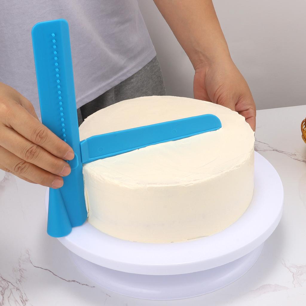 Adjustable Cake Scraper Icing Smoother PP Rotary Cream Smoothing Spatula Kitchen Baking Edge Tool for Buttercream, Mousse