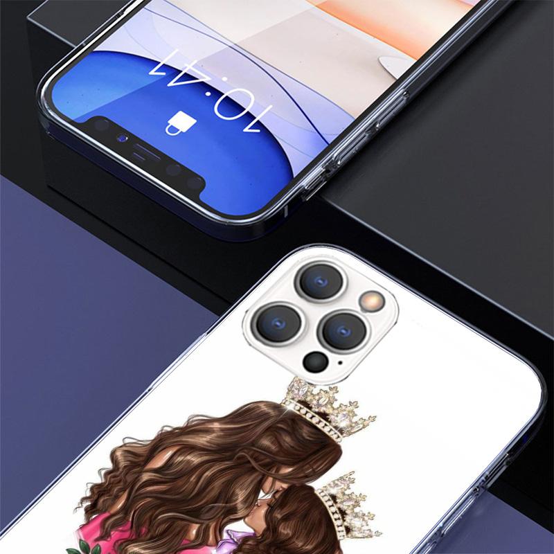 Baby Mom Girls Phone Case For iPhone 17 Air 16 Pro Max 16E 15 + 14 Plus 11 12 13 Mini 7 8 SE Gift Print Cover Fundas 17 Air 16 P